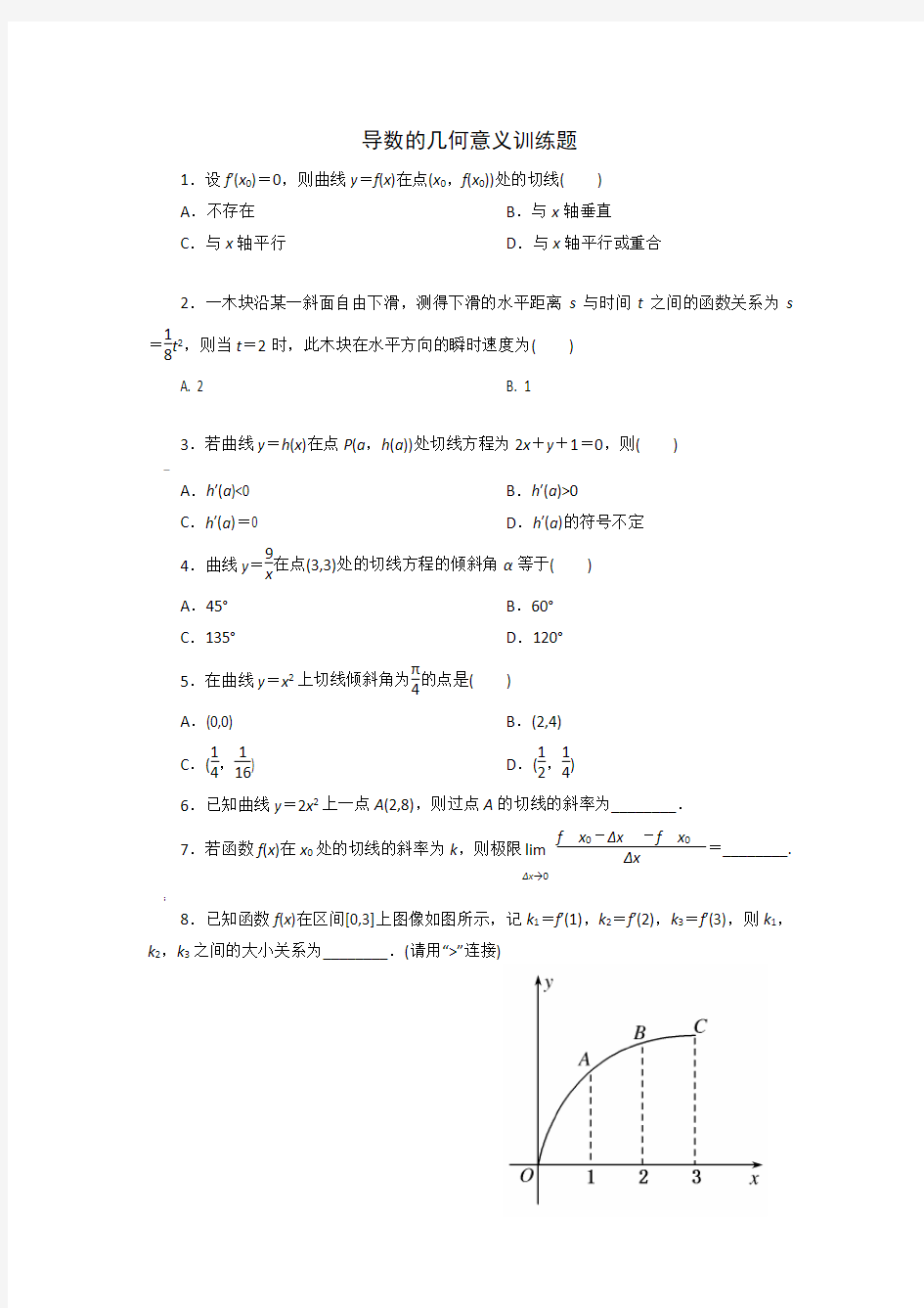 导数的几何意义训练题