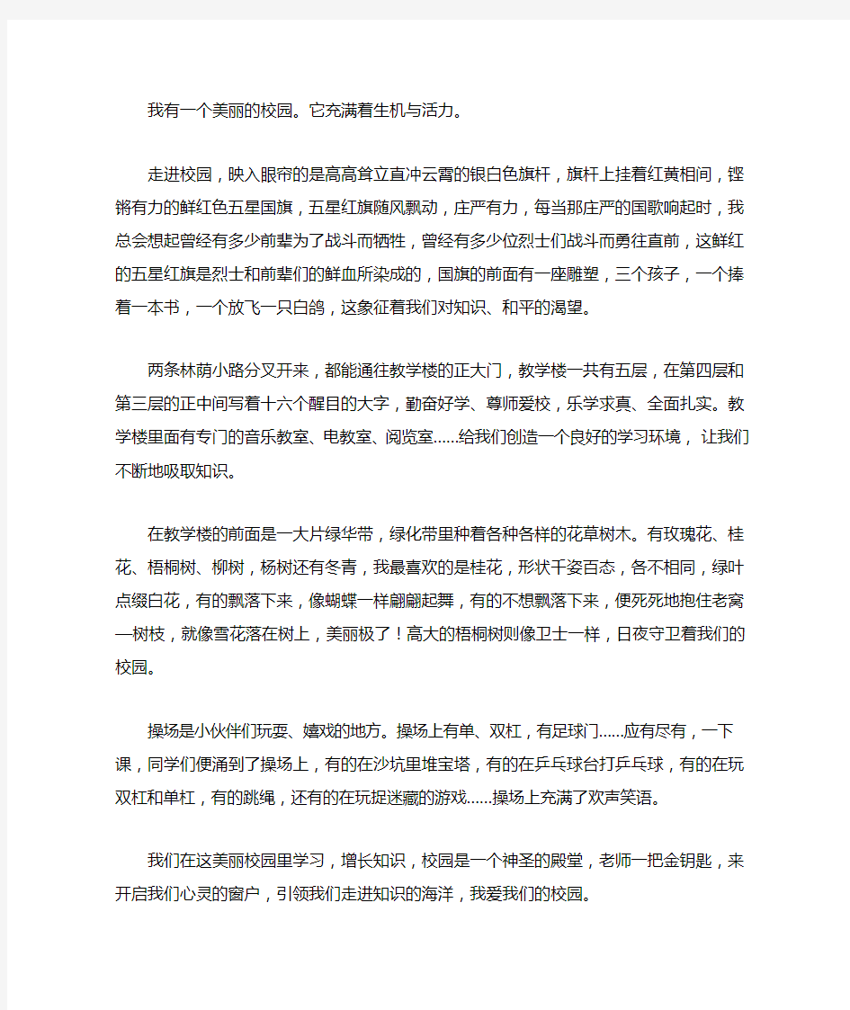 二年级作文 美丽的校园