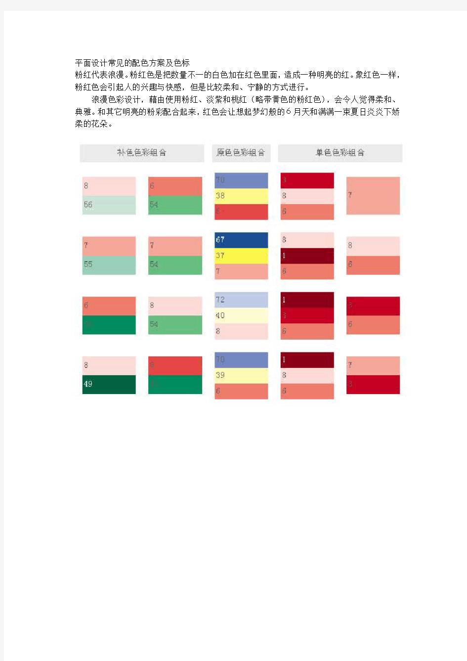 平面设计常见的配色方案及色标(最精典、最全的色板)教案资料