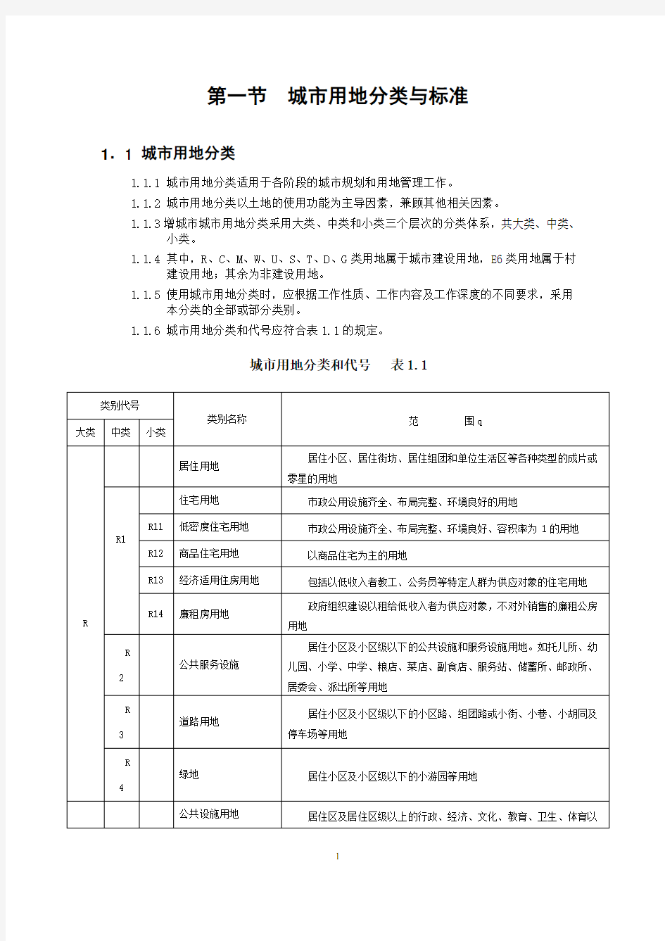 城市规划用地分类标准完全版概要