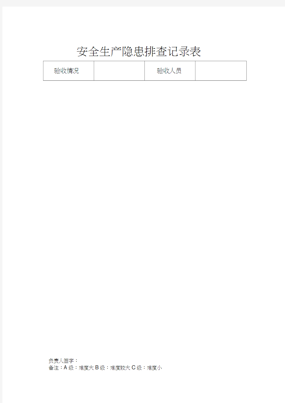 安全隐患排查记录表