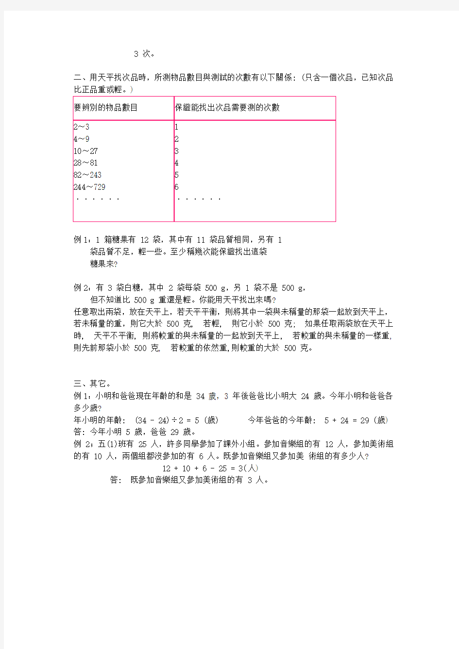 五年级数学下册8数学广角__找次品知识点归纳人教版.doc