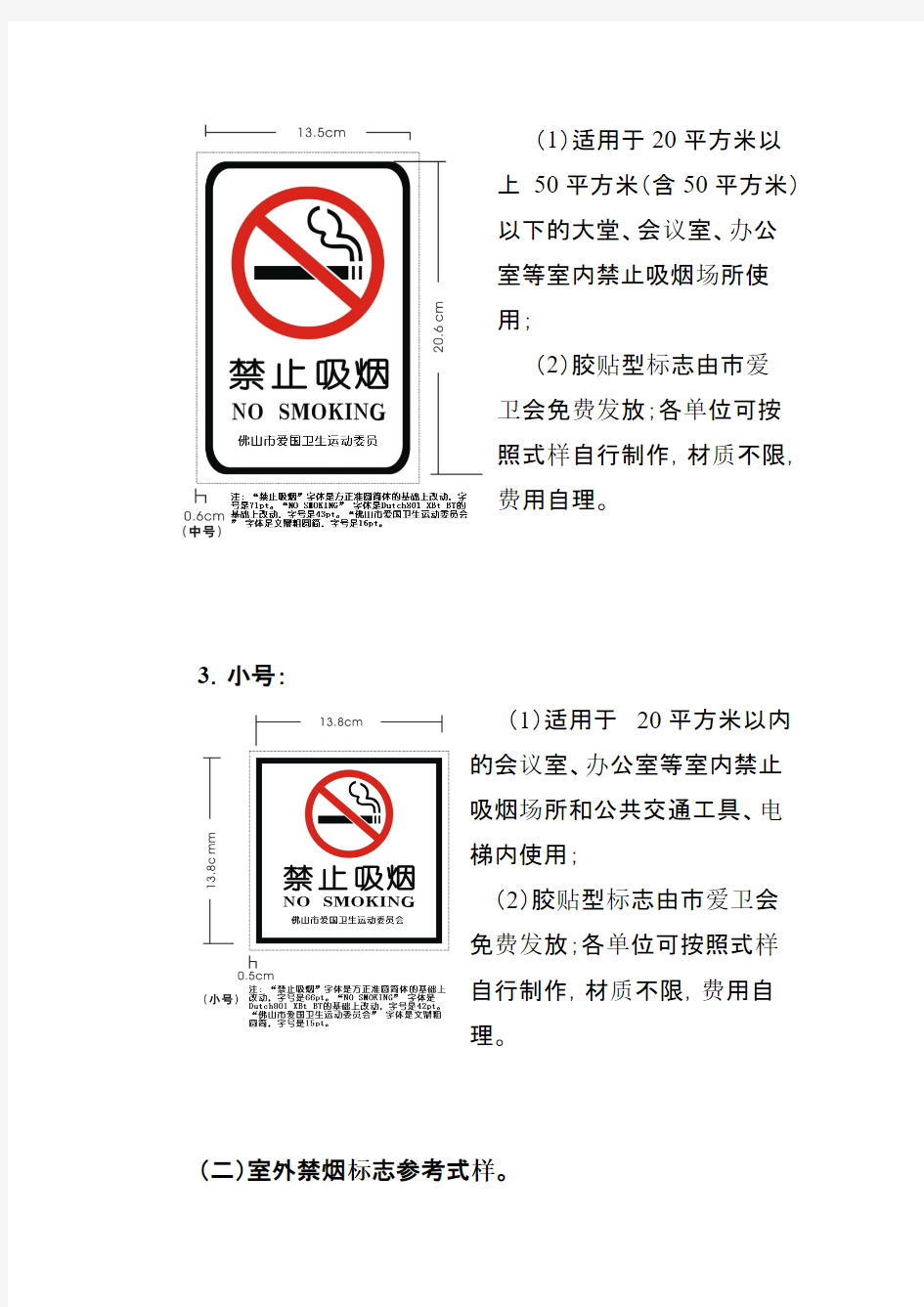 创文禁止吸烟标记警示标识制作标准与张贴规范