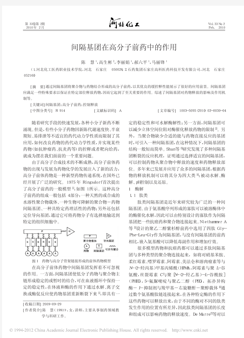 间隔基团在高分子前药中的作用