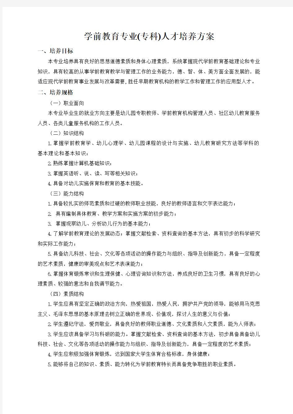 学前教育专业介绍