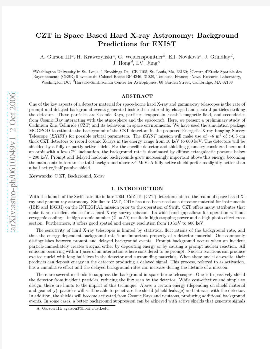 CZT in Space Based Hard-X-ray Astronomy