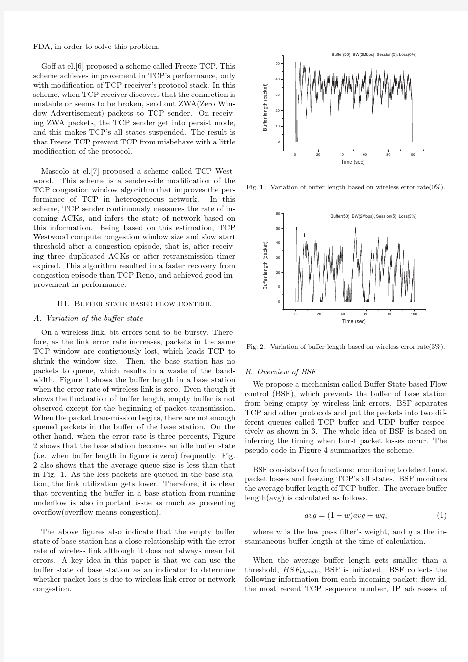 A flow control scheme based on buffer state for wireless tcp