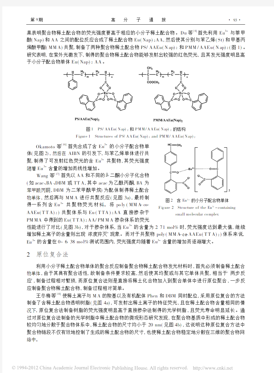 聚合物稀土配合物发光材料的合成与性能研究[1]