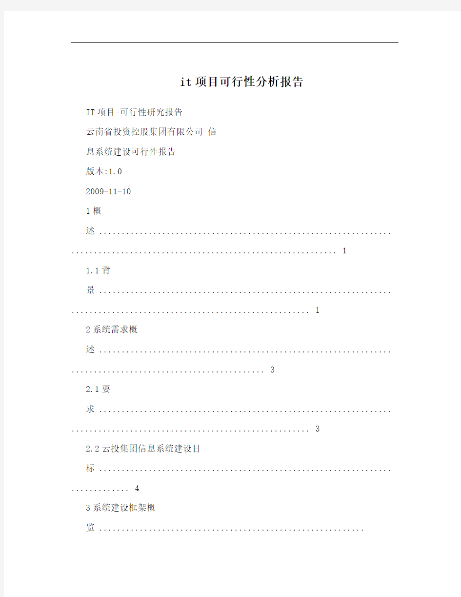 it项目可行性分析报告