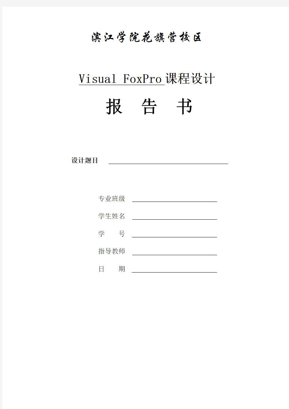 vfp课程设计报告(1)
