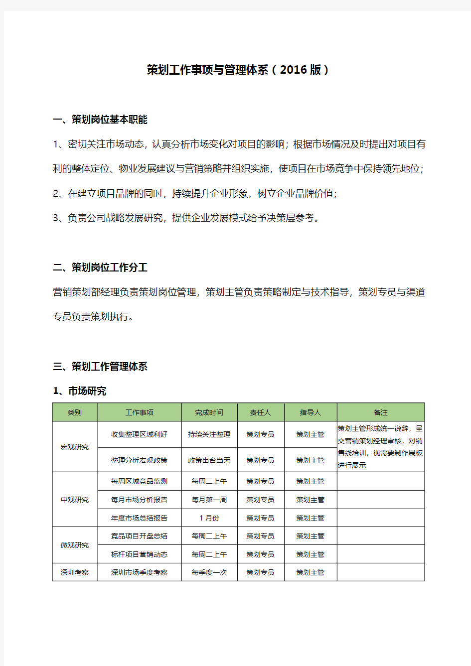 营销策划工作事项与管理体系(2016版)