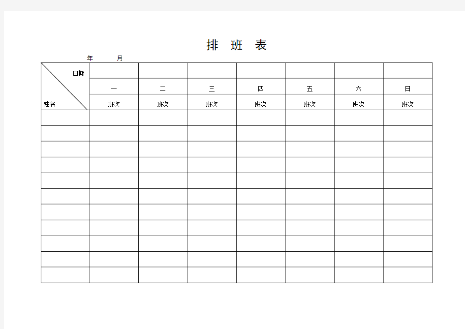 放射科排班表