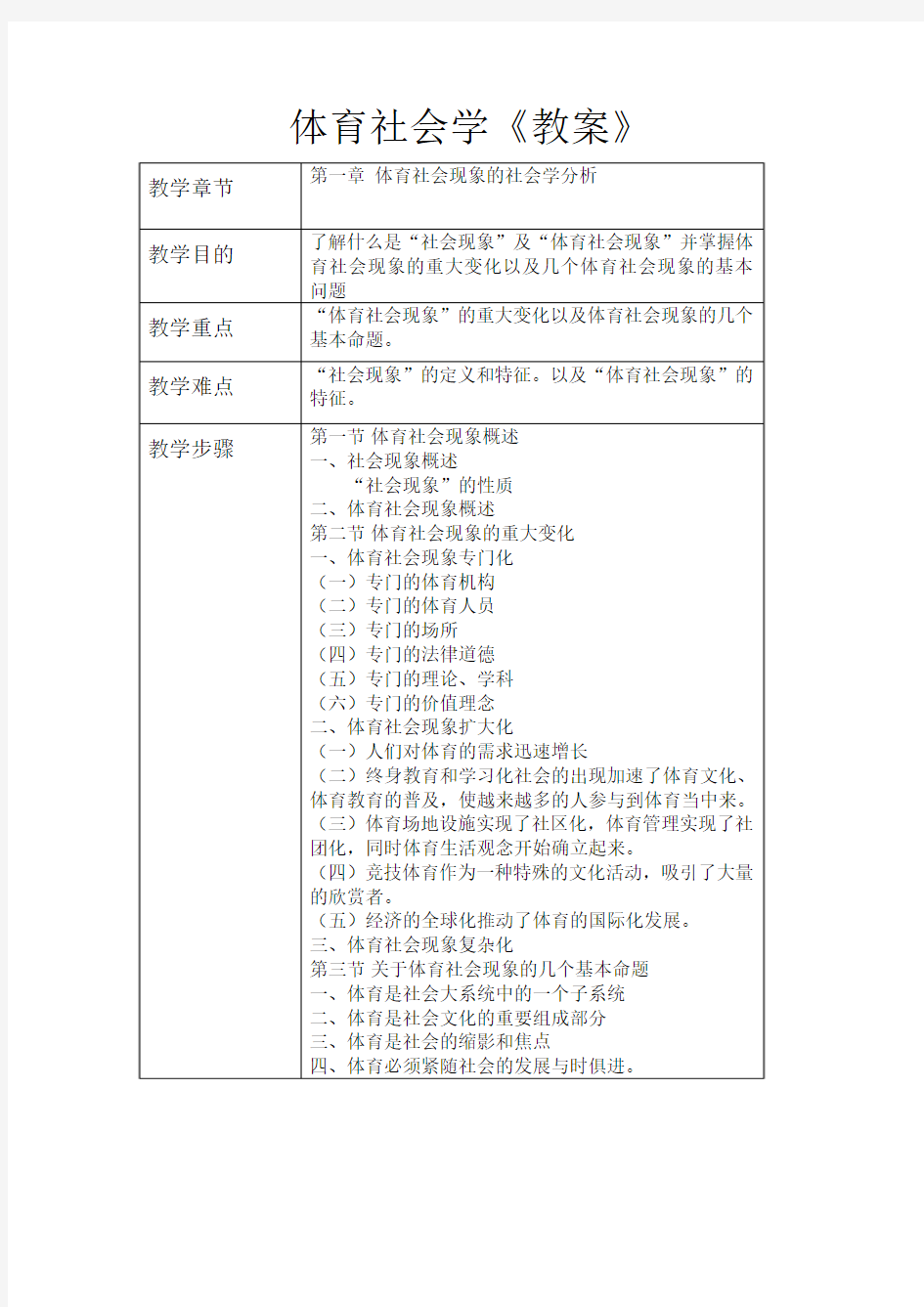 体育社会学(第一章)教案