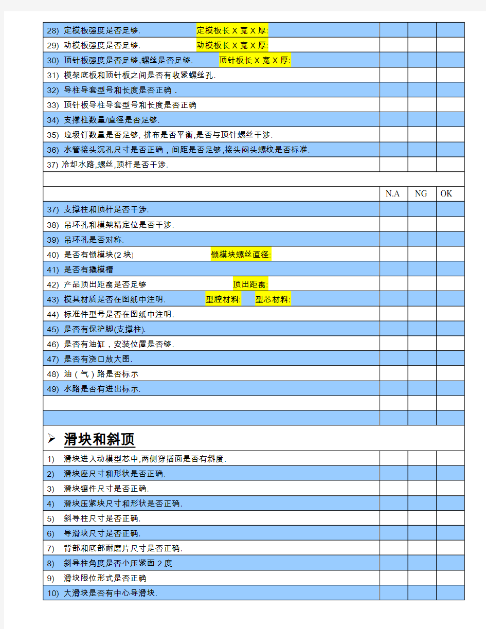 模具设计评审表-(样表)