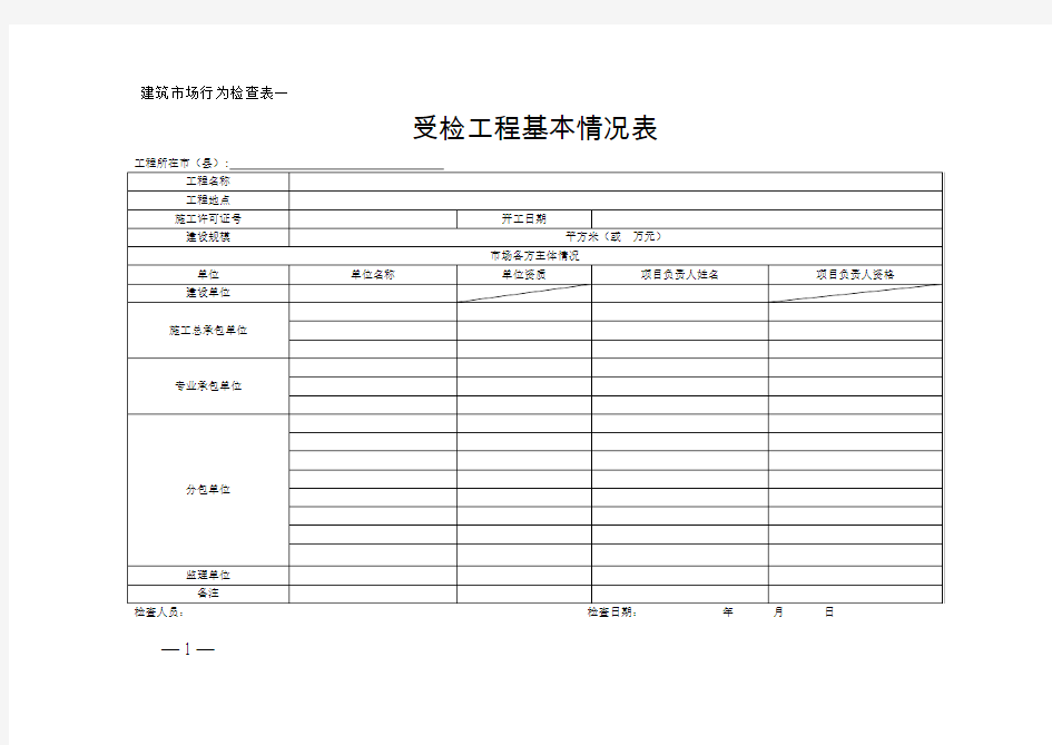 工程质量治理两年行动检查用表