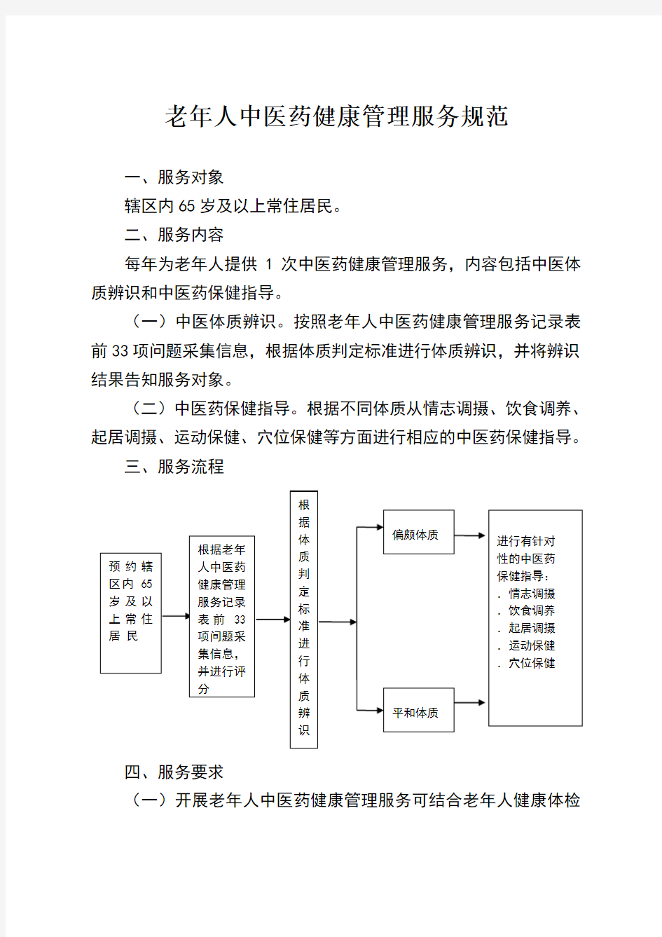 老年人中医药健康管理服务规范