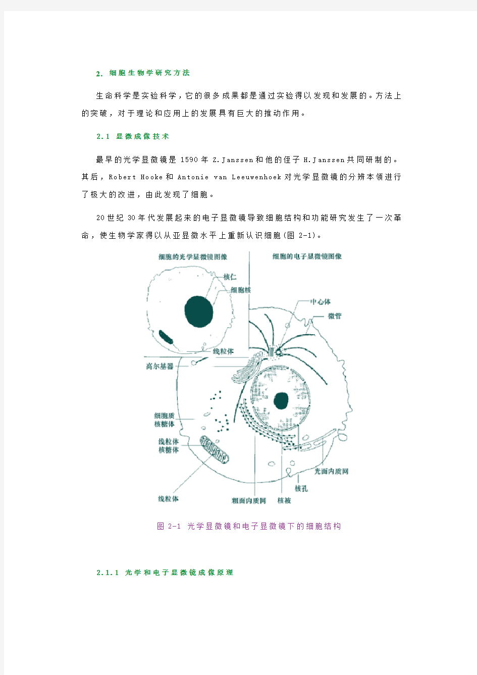 细胞生物学研究方法