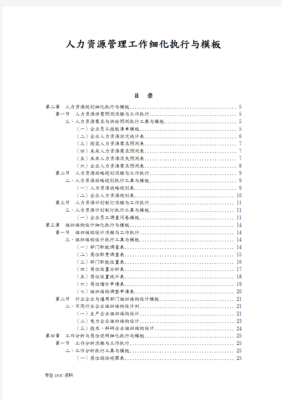 人力资源管理工作细化执行与模板[002]