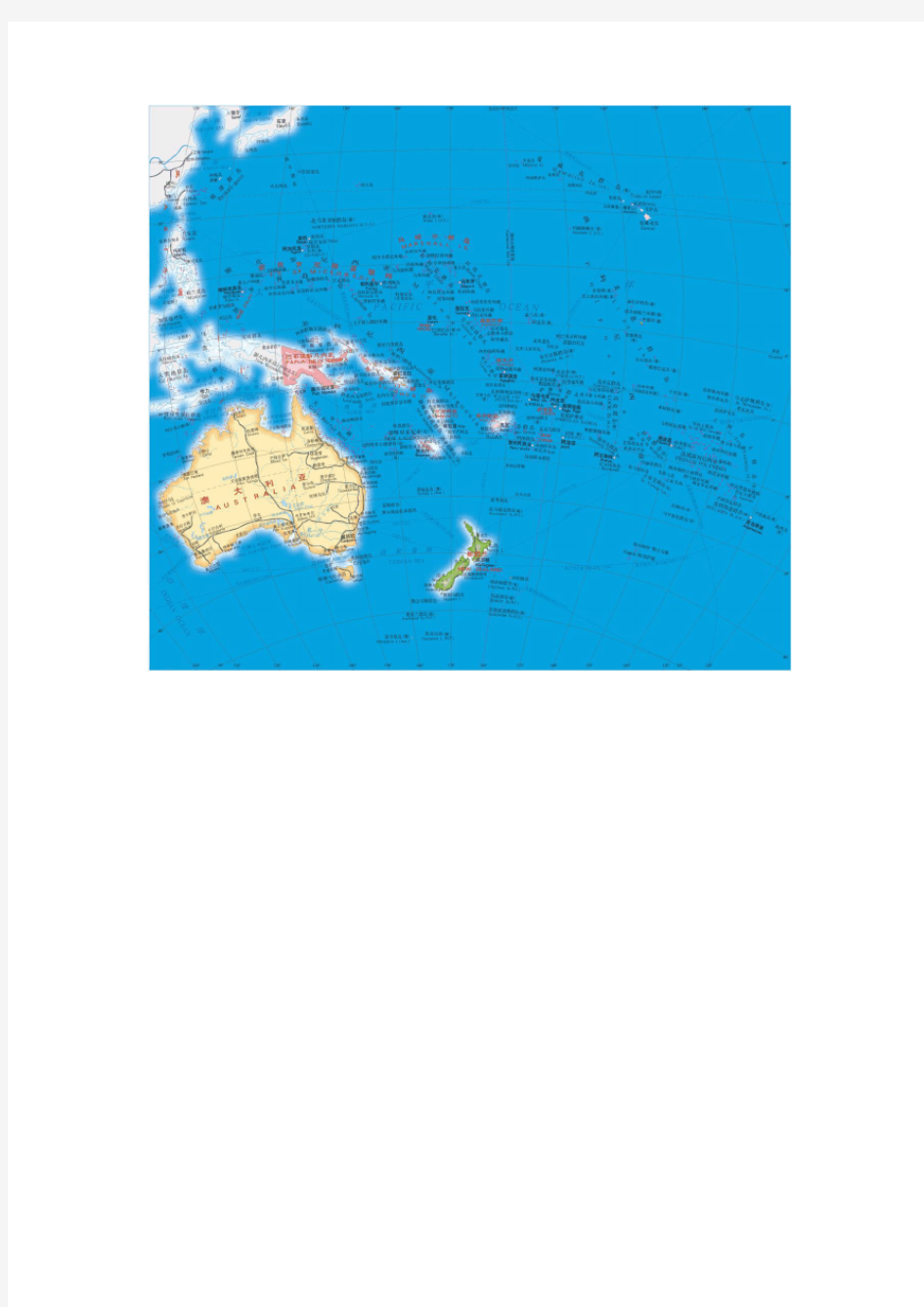 最新大洋洲各国土地面积., 人口数量,首都或首府