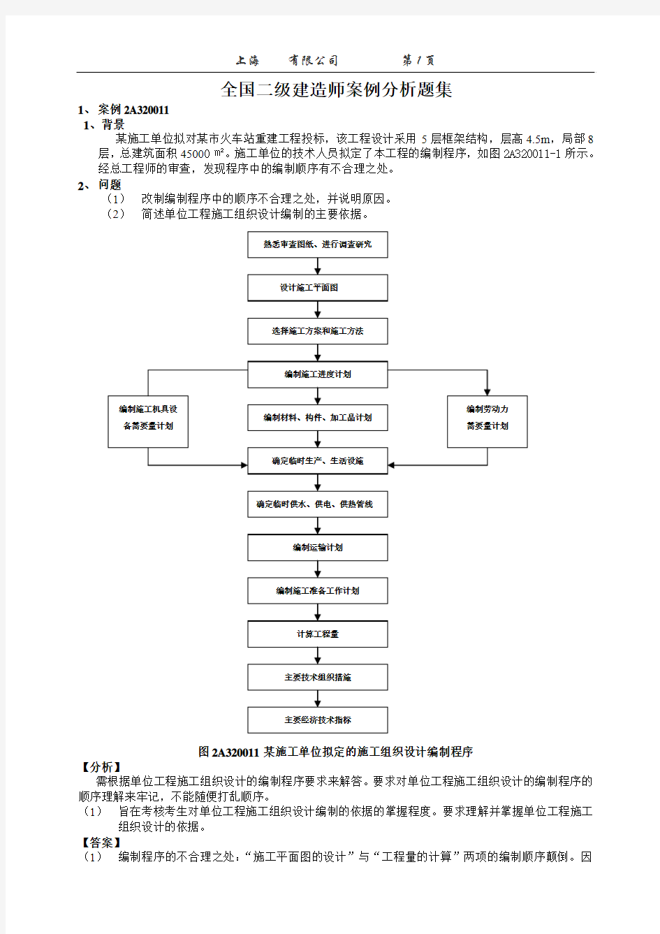 二级建造师案例分析题库汇总