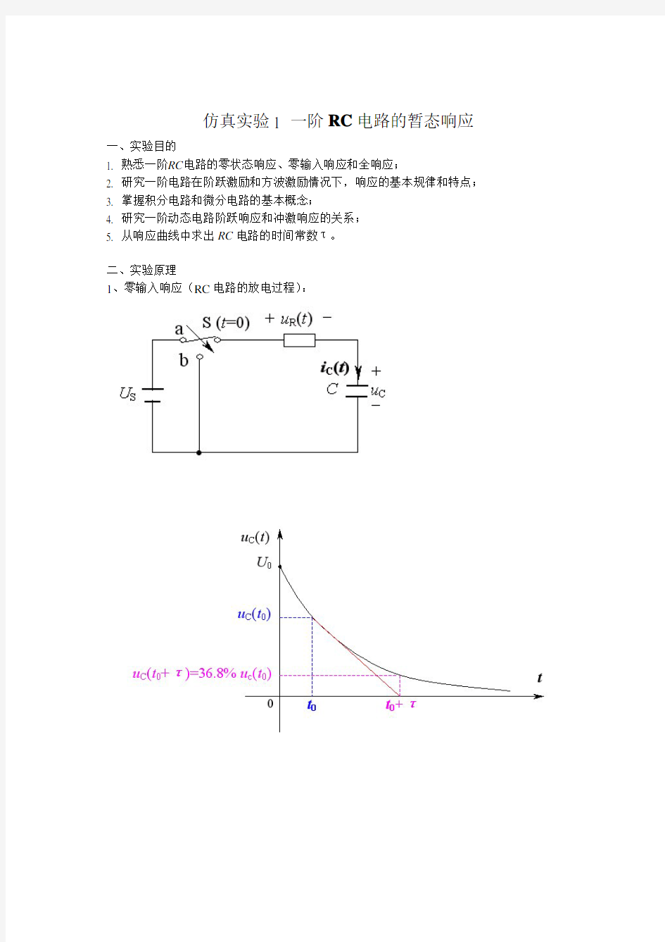 一阶RC电路的暂态响应实验报告