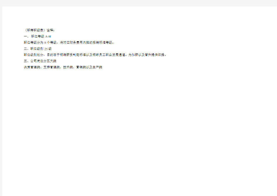 公司职等职级表