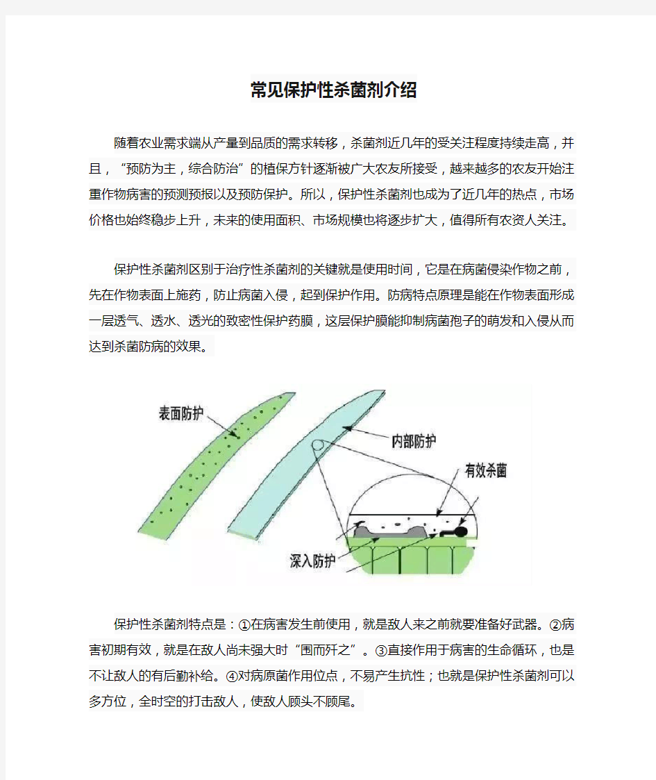 常见保护性杀菌剂介绍