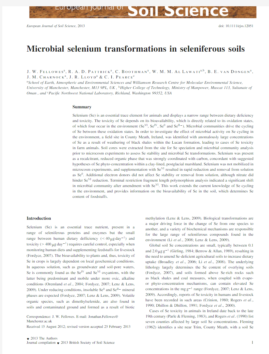 Microbial selenium transformations in seleniferous soils