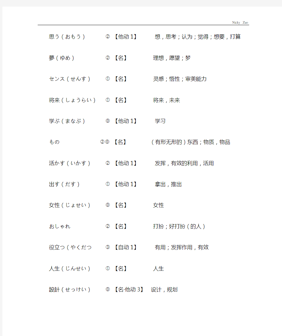 新大学日语标准教程(基础篇2)4-6课_单词