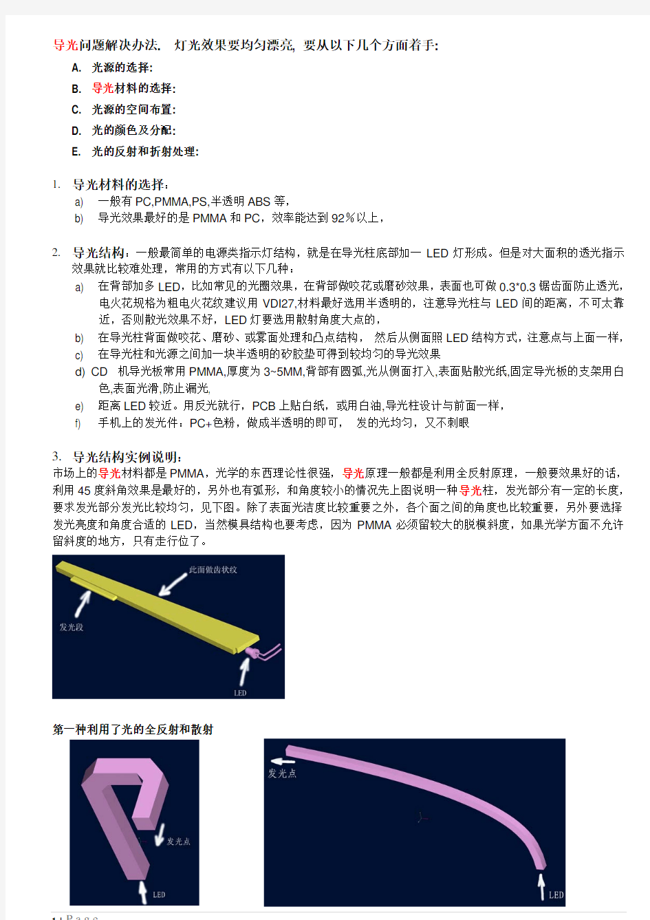 解决导光灯光效果均匀漂亮的办法