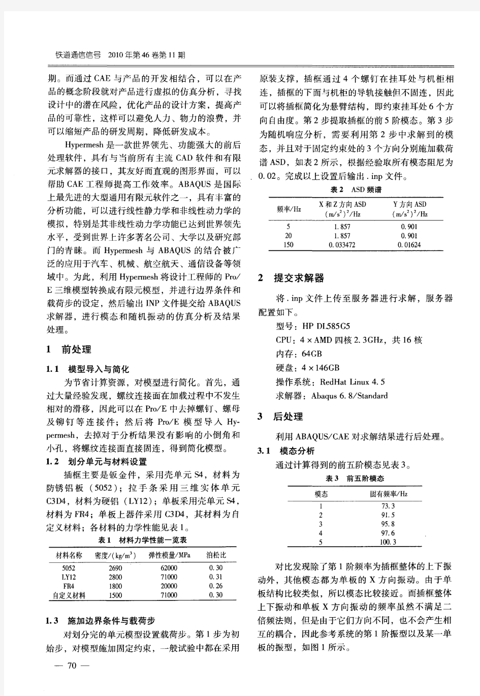 列控车载设备随机振动仿真分析