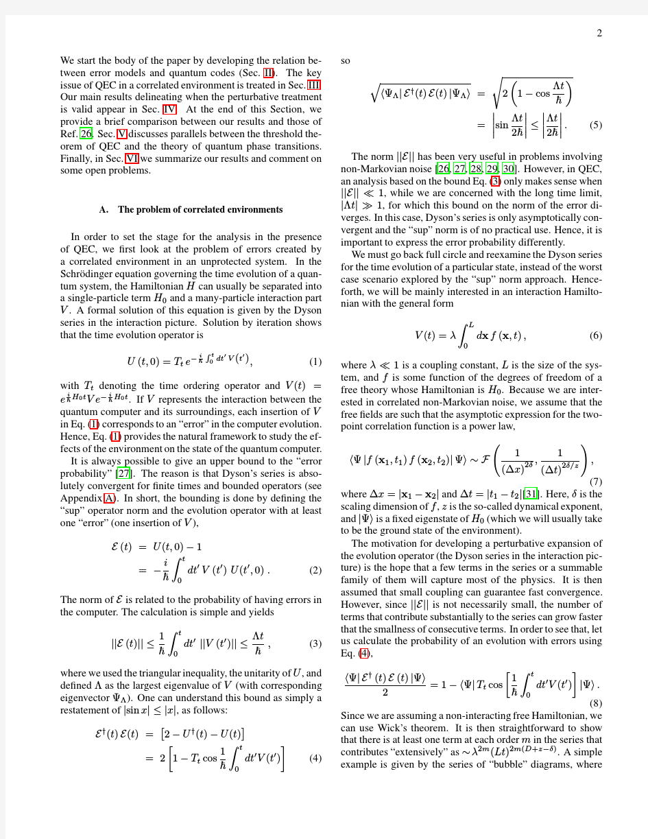 Hamiltonian Formulation of Quantum Error Correction and Correlated Noise The Effects Of Syn