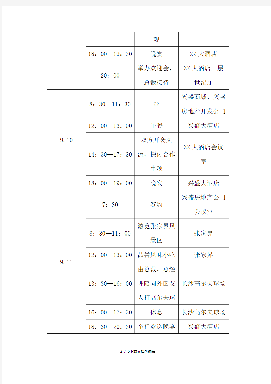 接待策划方案