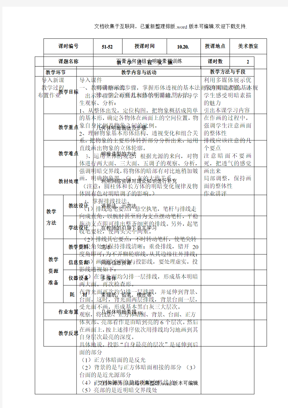 石膏几何体组合明暗素描训练