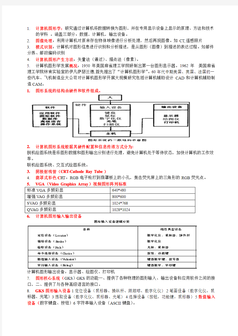 湖北理工 计算机图形学考试(DOC)