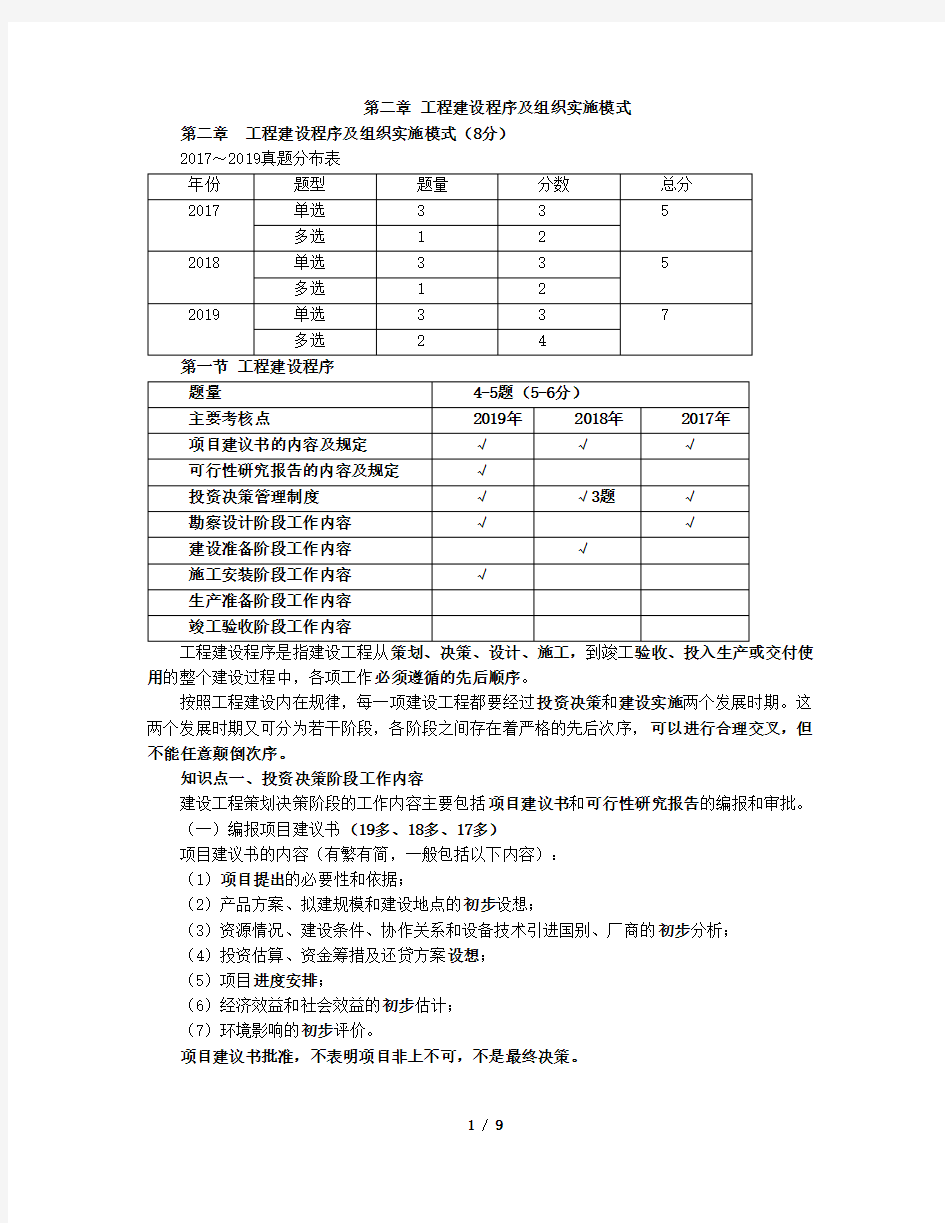 02、建设工程监理概论 - 第二章 工程建设程序及组织实施模式