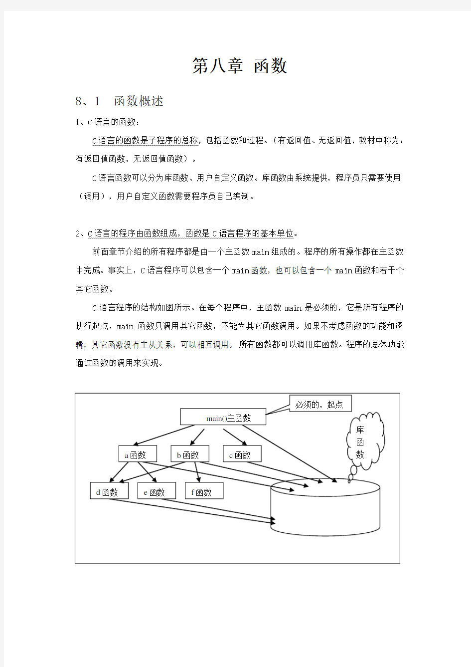 第八章 函数1函数概述