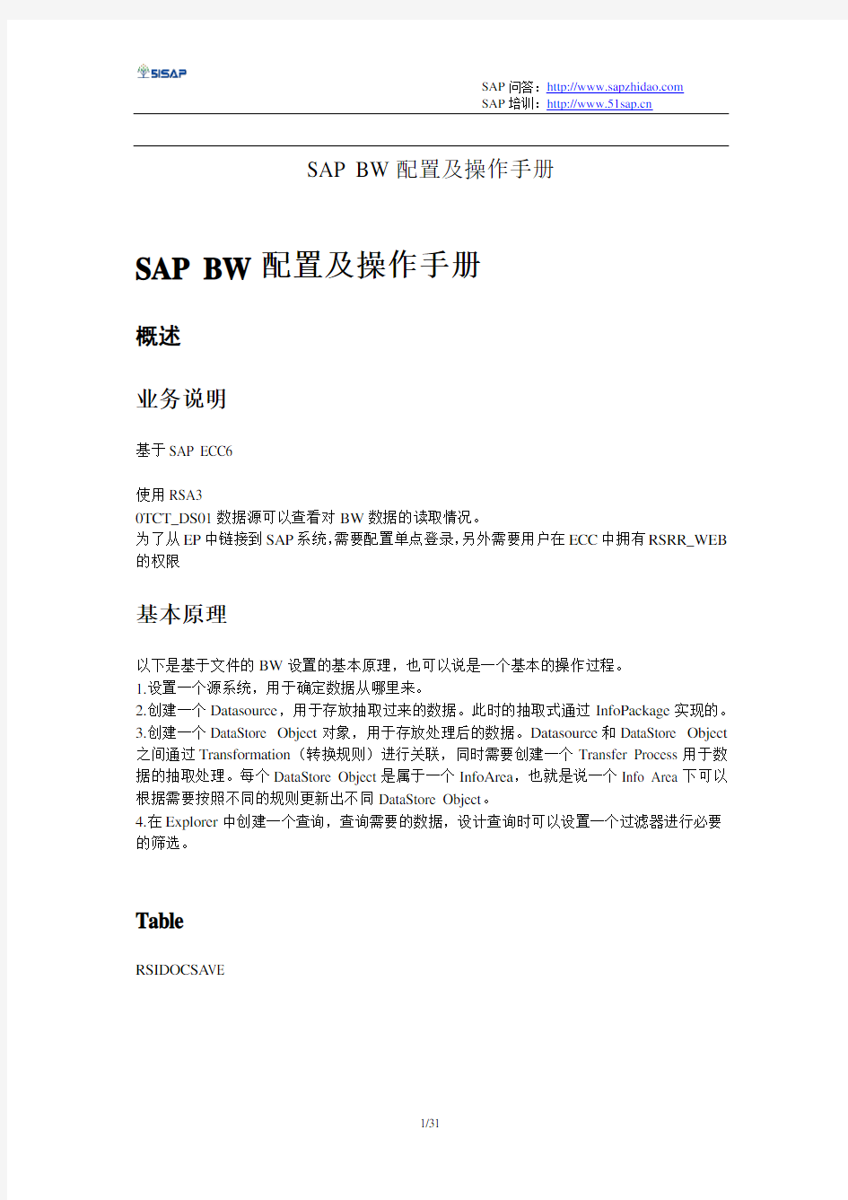 SAP_BW配置及操作手册(BW中文图文教程)_【51SAP教育中心】