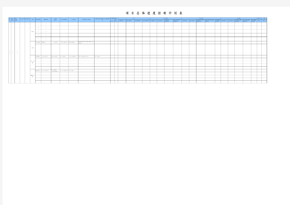 项目总体进度控制计划表