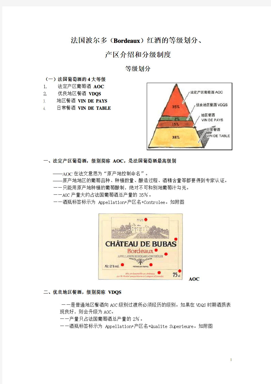 法国波尔多红酒的等级划分、产区介绍和分级制度(详细有图)