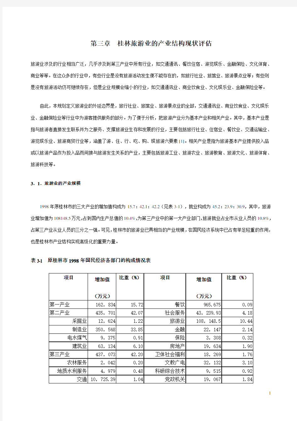 桂林旅游业的产业结构现状评估资料