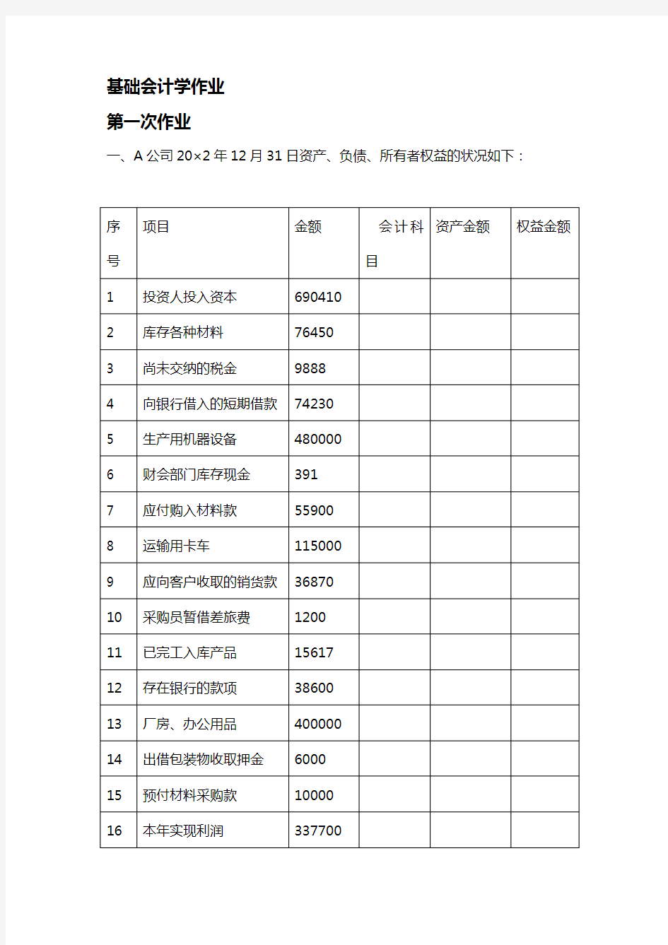 [财务_基础会计知识]基础会计学作业