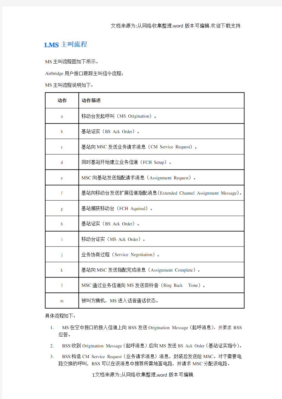 1X和DO主被叫信令流程