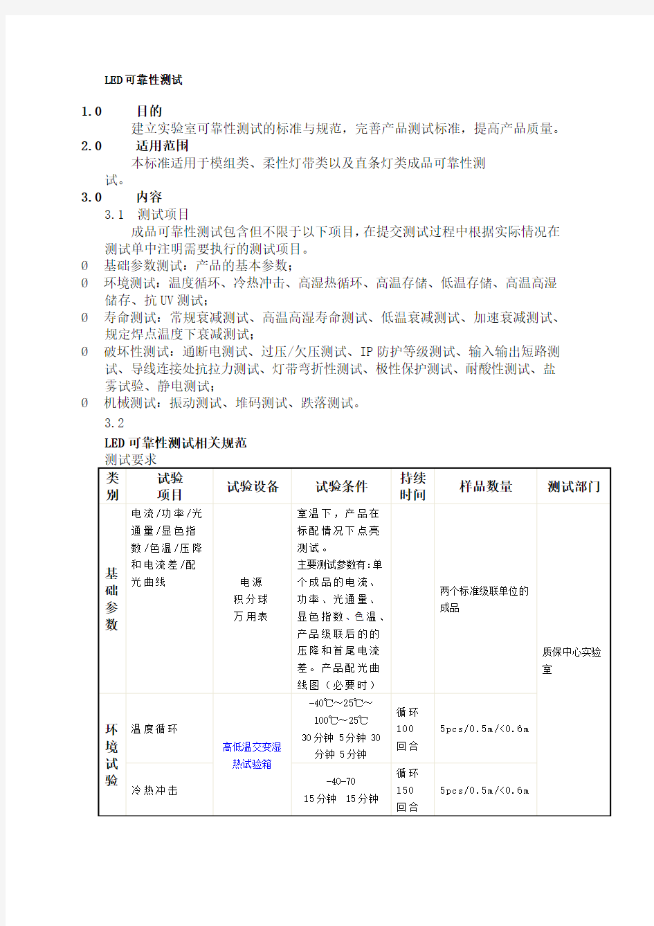 LED可靠性测试封装厂