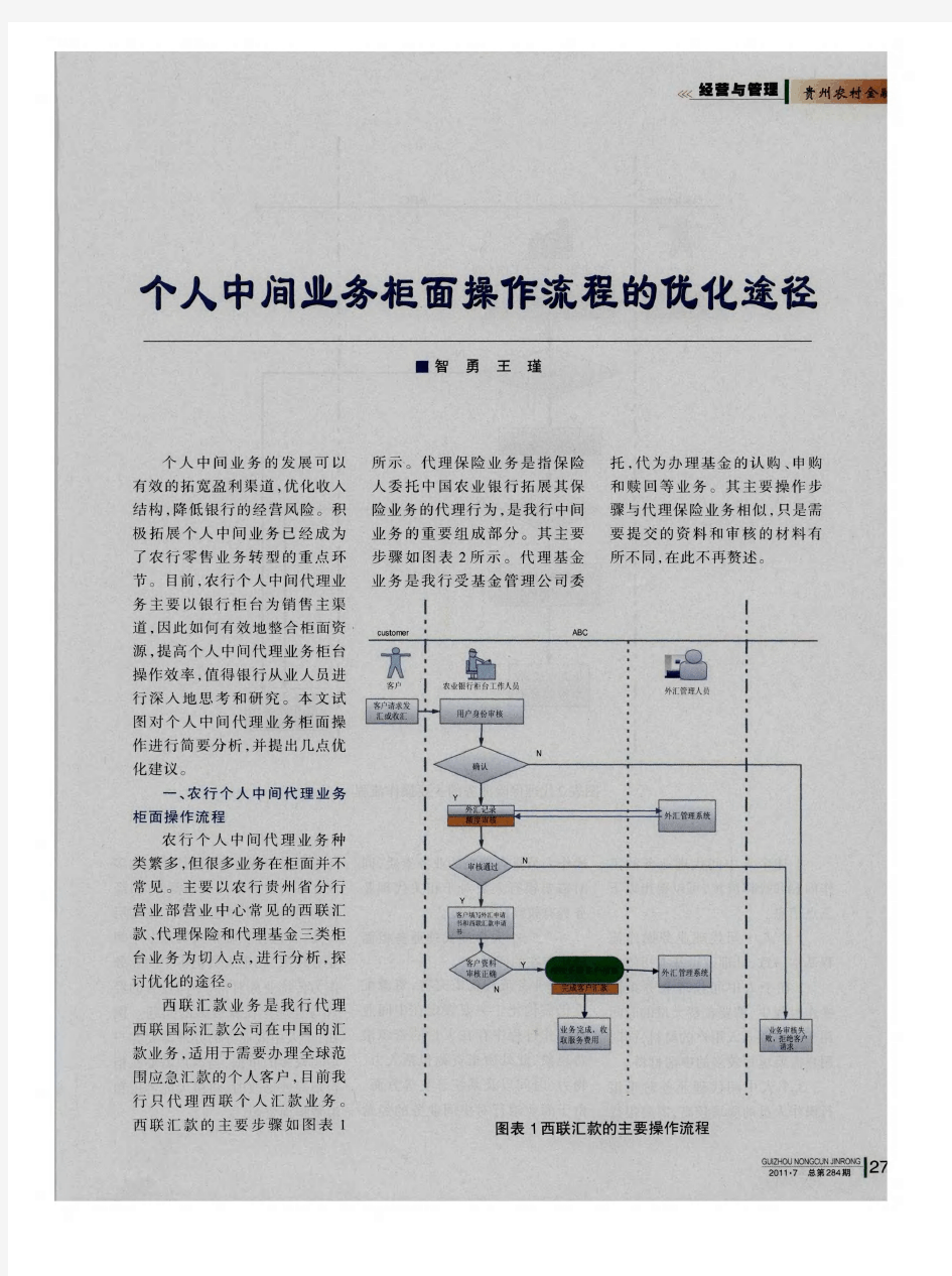 个人中间业务柜面操作流程的优化途径