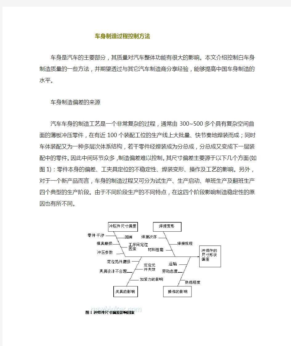 车身制造过程质量控制