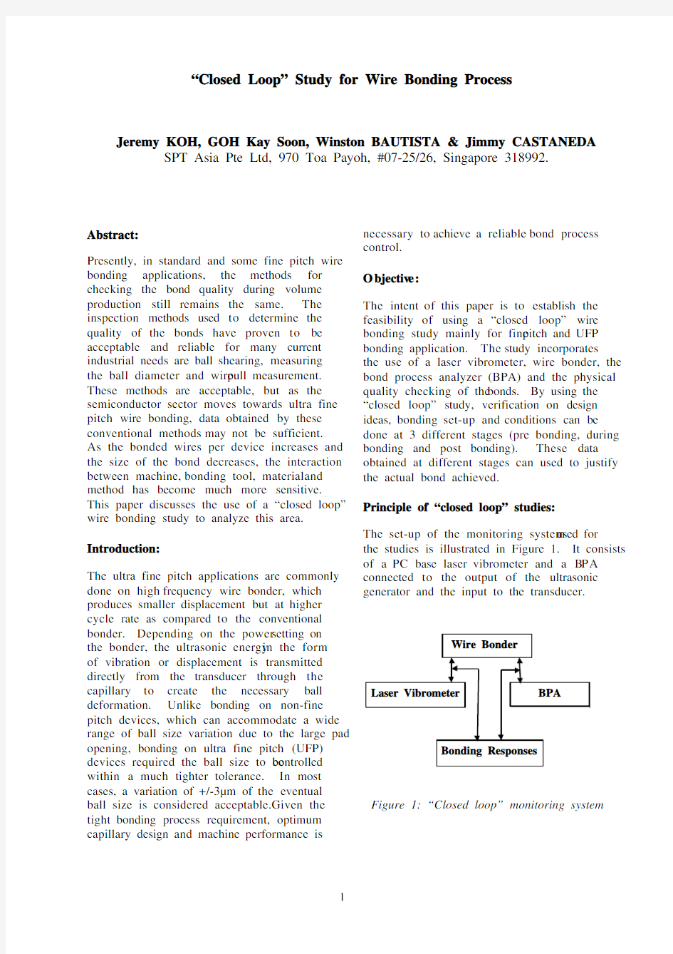 Closed Loop Study for Wire Bonding Process - Brochure - English