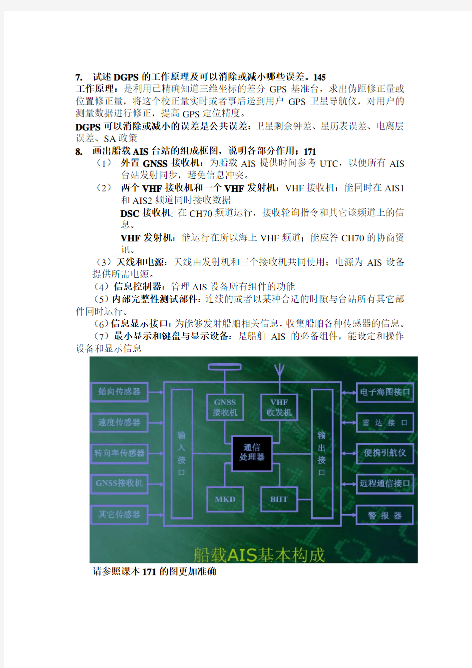 上海海事大学 船舶 电子导航信息系统练习题答案整理