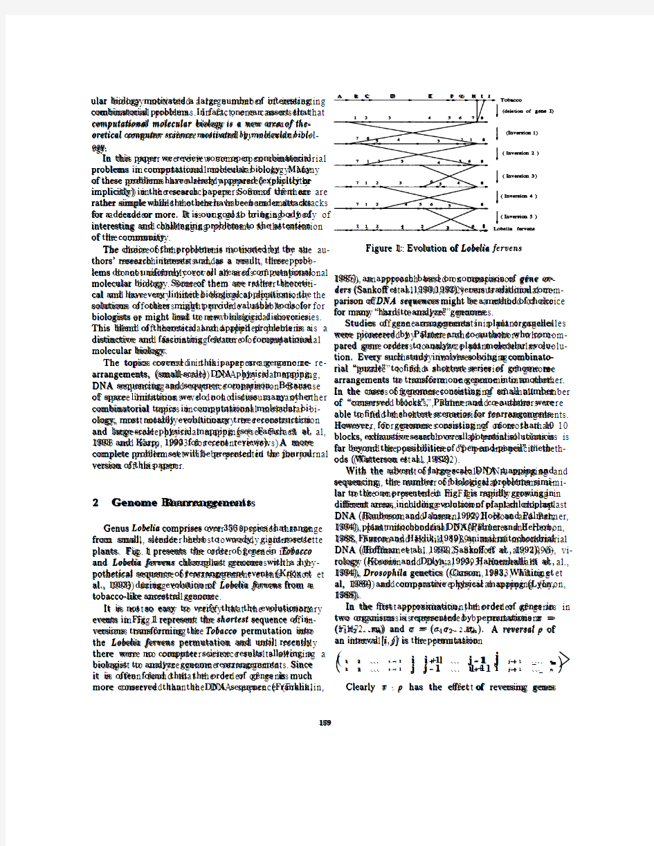 Chapter 1 Open Combinatorial Problems in Computational Molecular Biology