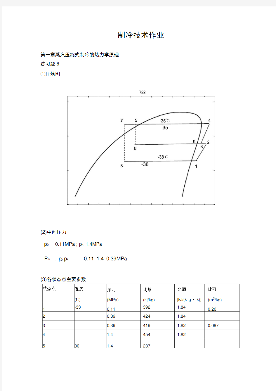 空气调节用制冷技术课后部分习题答案